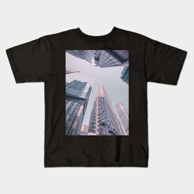 Downtown Hongkong Kids T-Shirt by hraunphoto